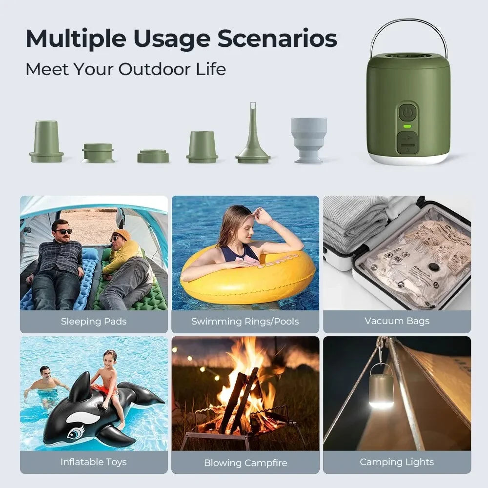 Tiny Air Pump With Camping Lantern For Inflatable Sleeping Pads