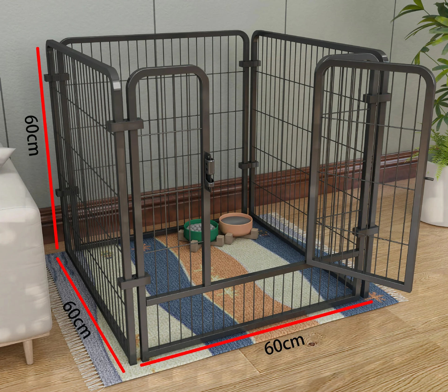 Foldable Dog Fence Playpen With 4 To 6 Panels