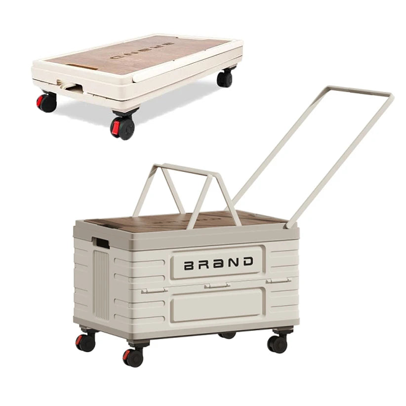 Rotating Foldable Storage Cart HeavyDuty Mobile Organizer With Silent Wheels