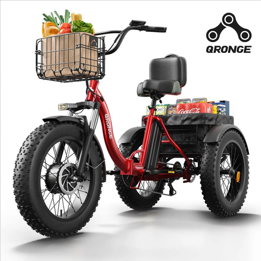 QRONGE Electric Folding Trike 960W Peak 36V Battery