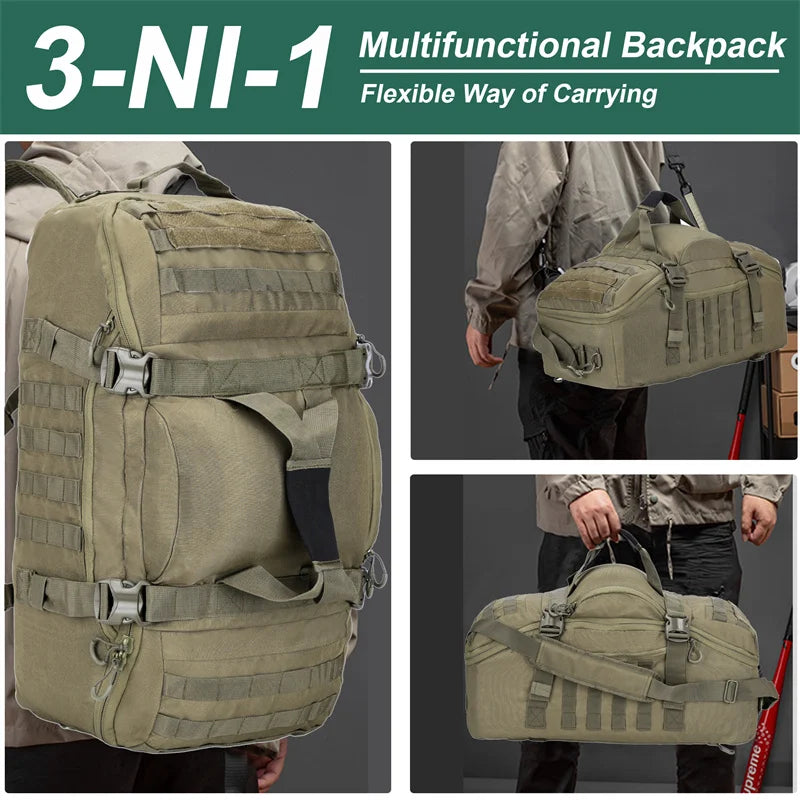 LQARMY Outdoor MOLLE Tactical Backpack for Hiking and Camping