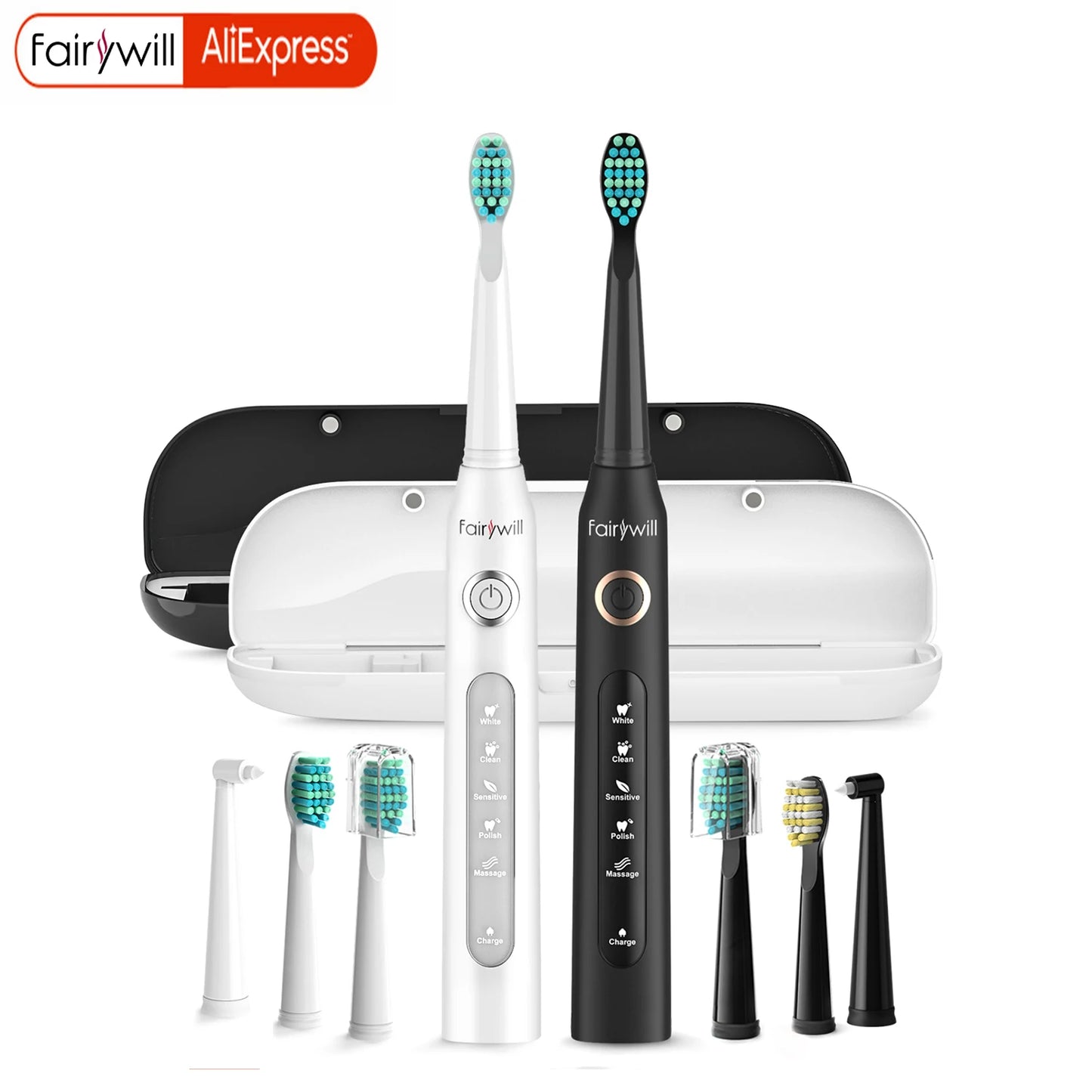 Fairywill Sonic Electric Toothbrush FW-D7 With USB Charging Case 5 Modes
