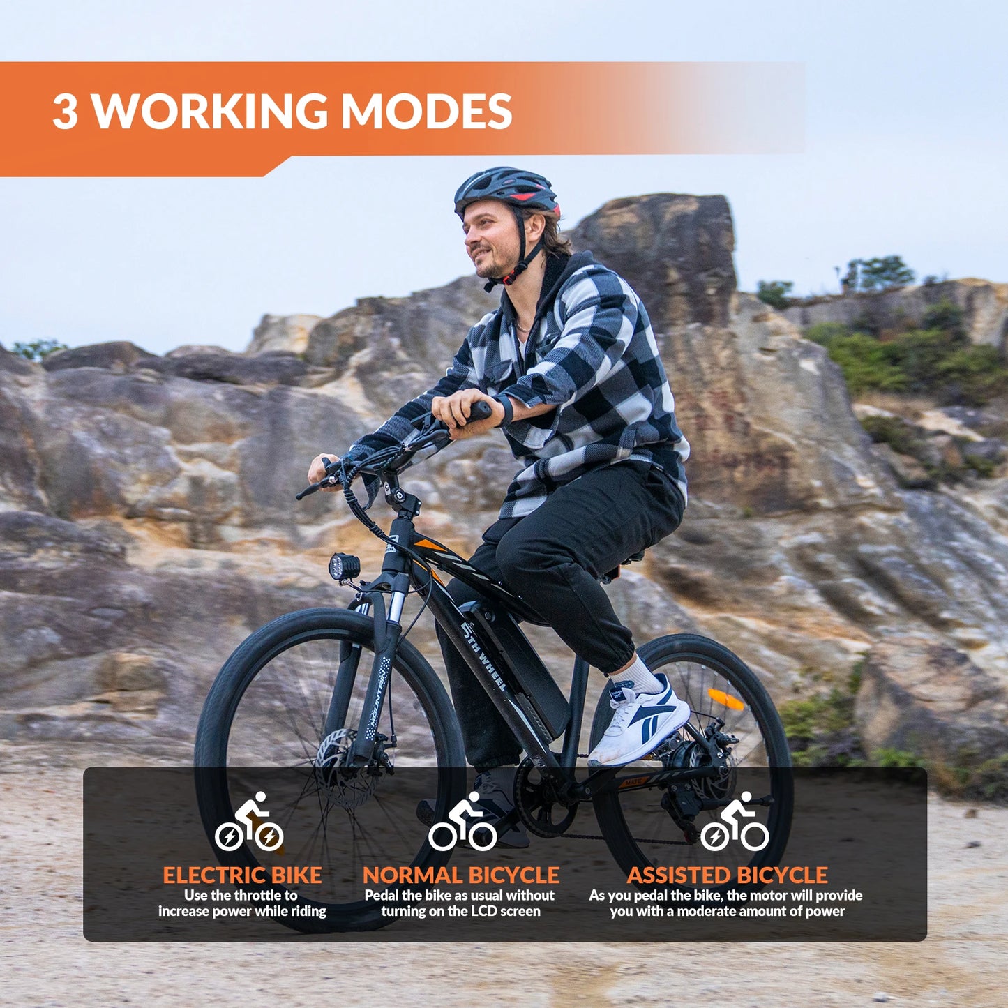 5th Wheel AB17 Electric Bike With 23 MPH 700W Motor