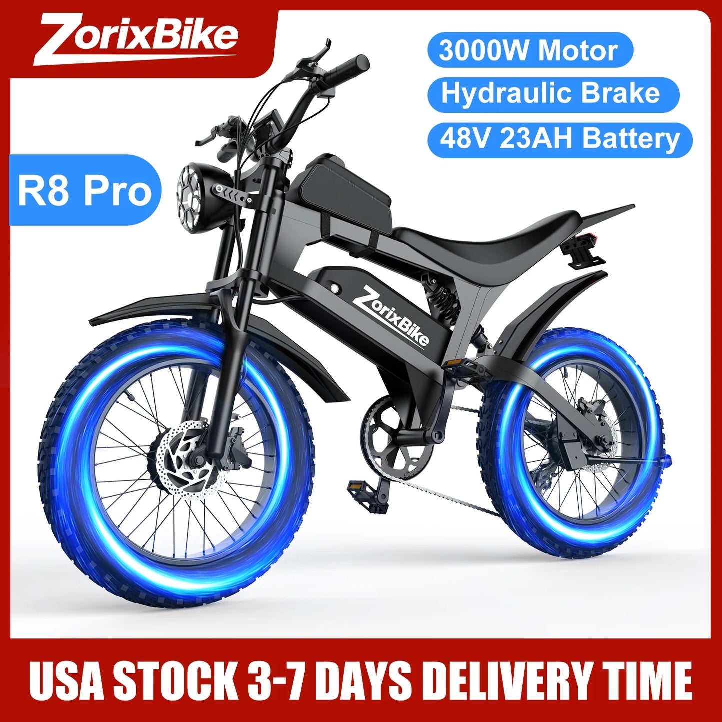 ZorixBike R8 Pro Electric Off Road Bike For Adults