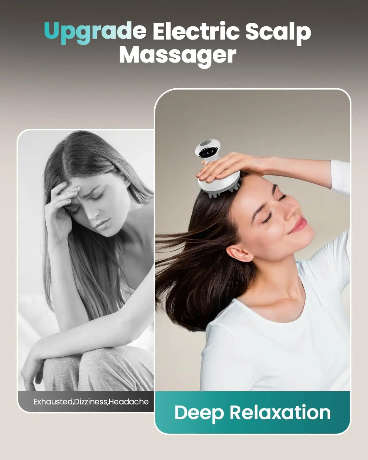 Electric Scalp Massager Waterproof 84 Nodes 4 Heads Hair Growth