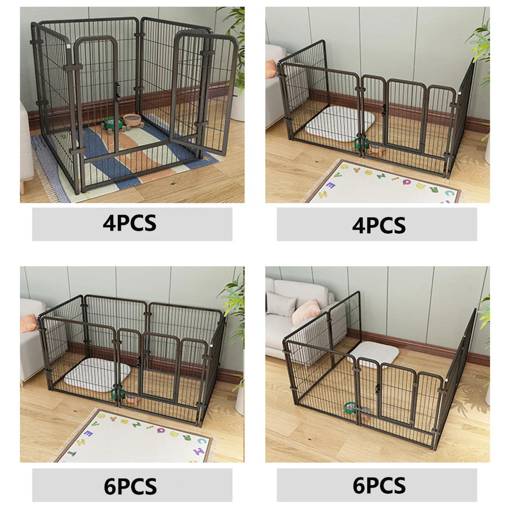 Foldable Dog Fence Playpen With 4 To 6 Panels