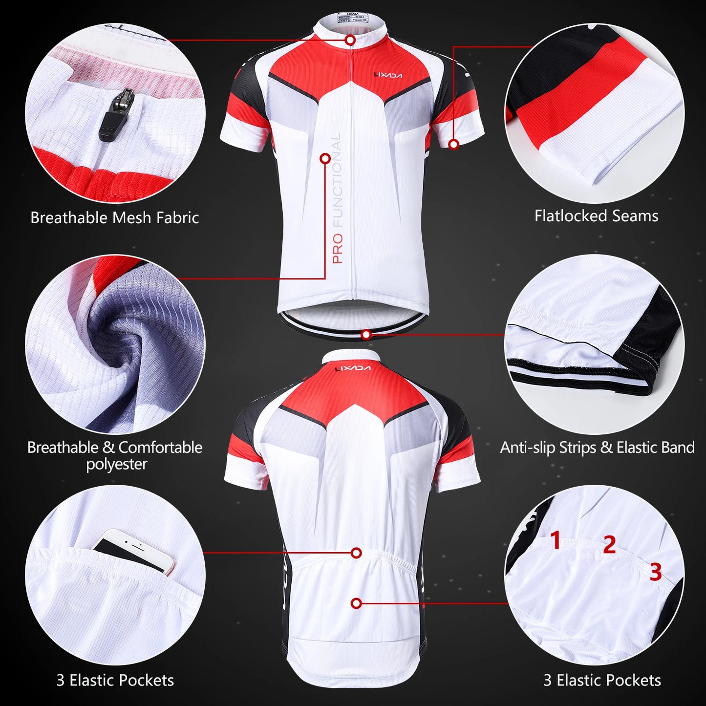 Men Breathable Quick Dry Cycling Jersey And Padded Shorts Set