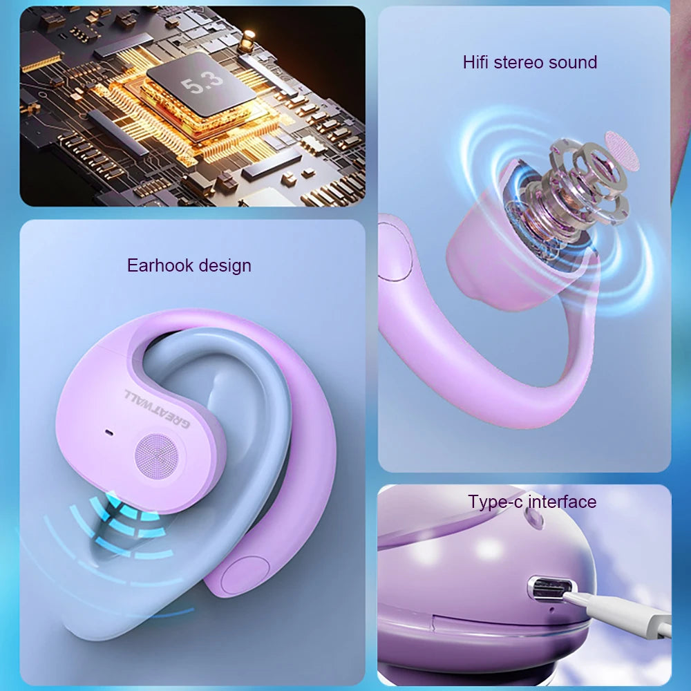 GREATWALL True Wireless Bluetooth Earphones HiFi Headphones With Mic