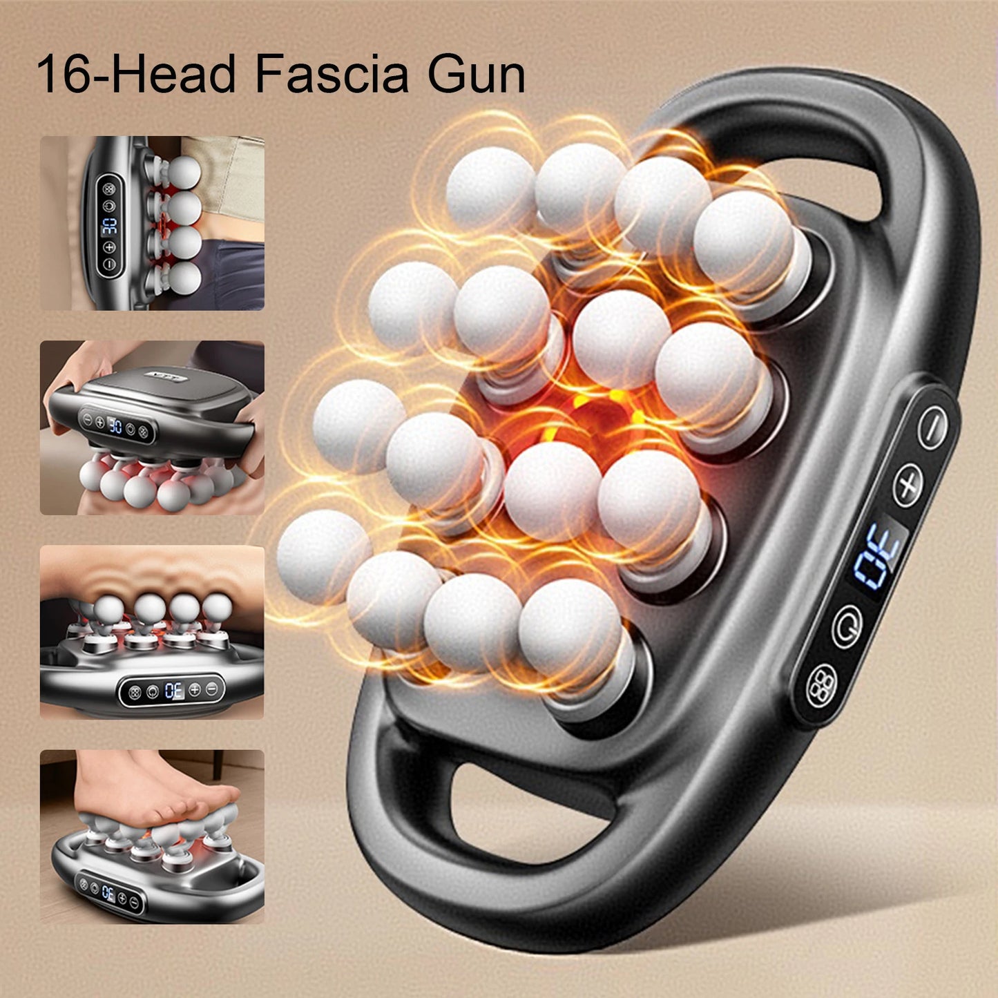 Foreverlily 16-Head Fascia Massage Gun With 9 Modes