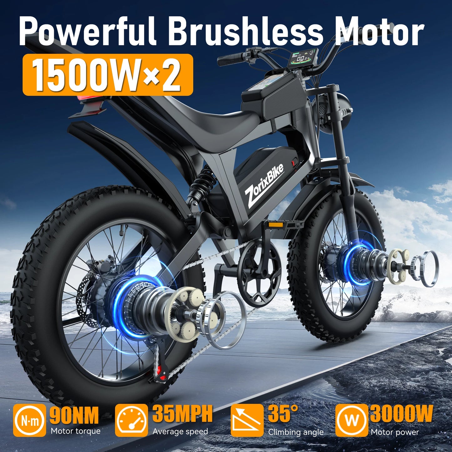 ZorixBike R8 Pro Electric Off Road Bike For Adults