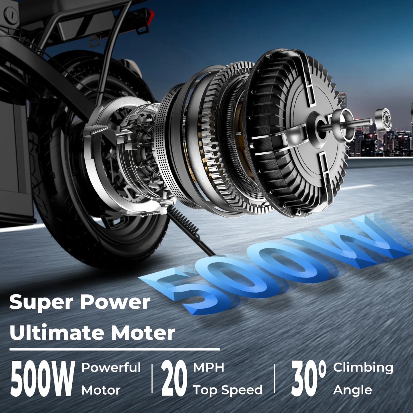 LELEKUAI 500W Folding Electric Bike With Removable Battery 20 MPH