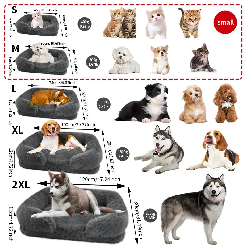 NONECN Thickened Orthopedic Dog Bed for Large Dogs Plush Cover
