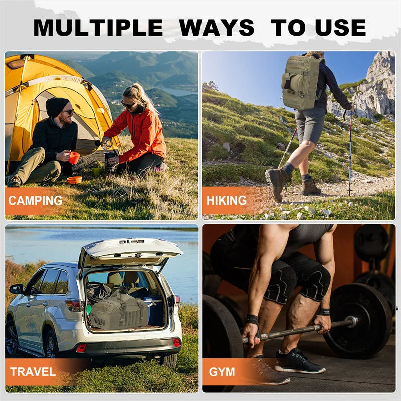 LQARMY Outdoor MOLLE Tactical Backpack for Hiking and Camping