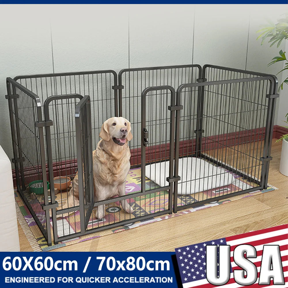 Foldable Dog Fence Playpen With 4 To 6 Panels