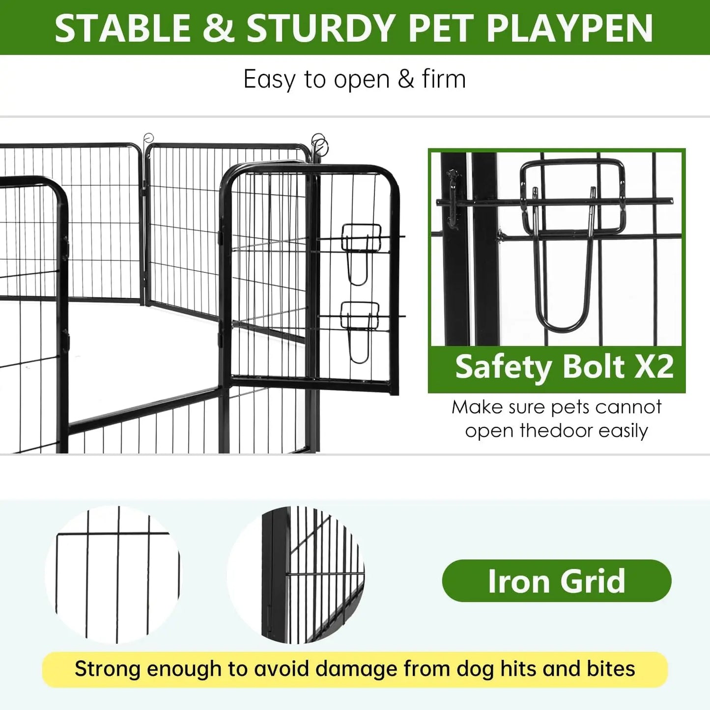 Heavy Duty Dog Playpen 8 Panels Metal Exercise Pen