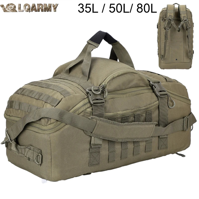 LQARMY Outdoor MOLLE Tactical Backpack for Hiking and Camping