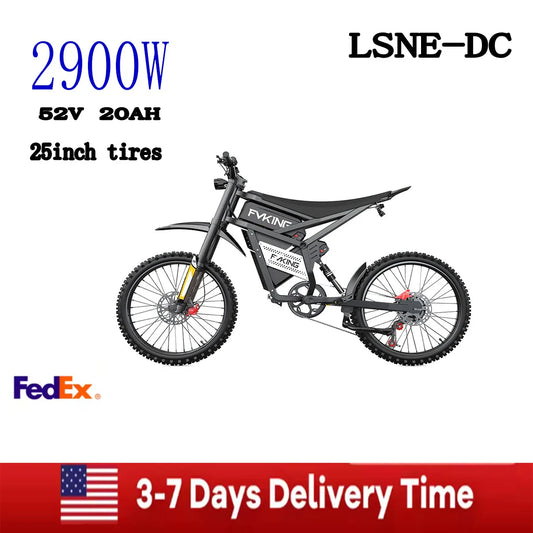 Electric Mountain E-Bike Dual Battery 2900W Peak 52V