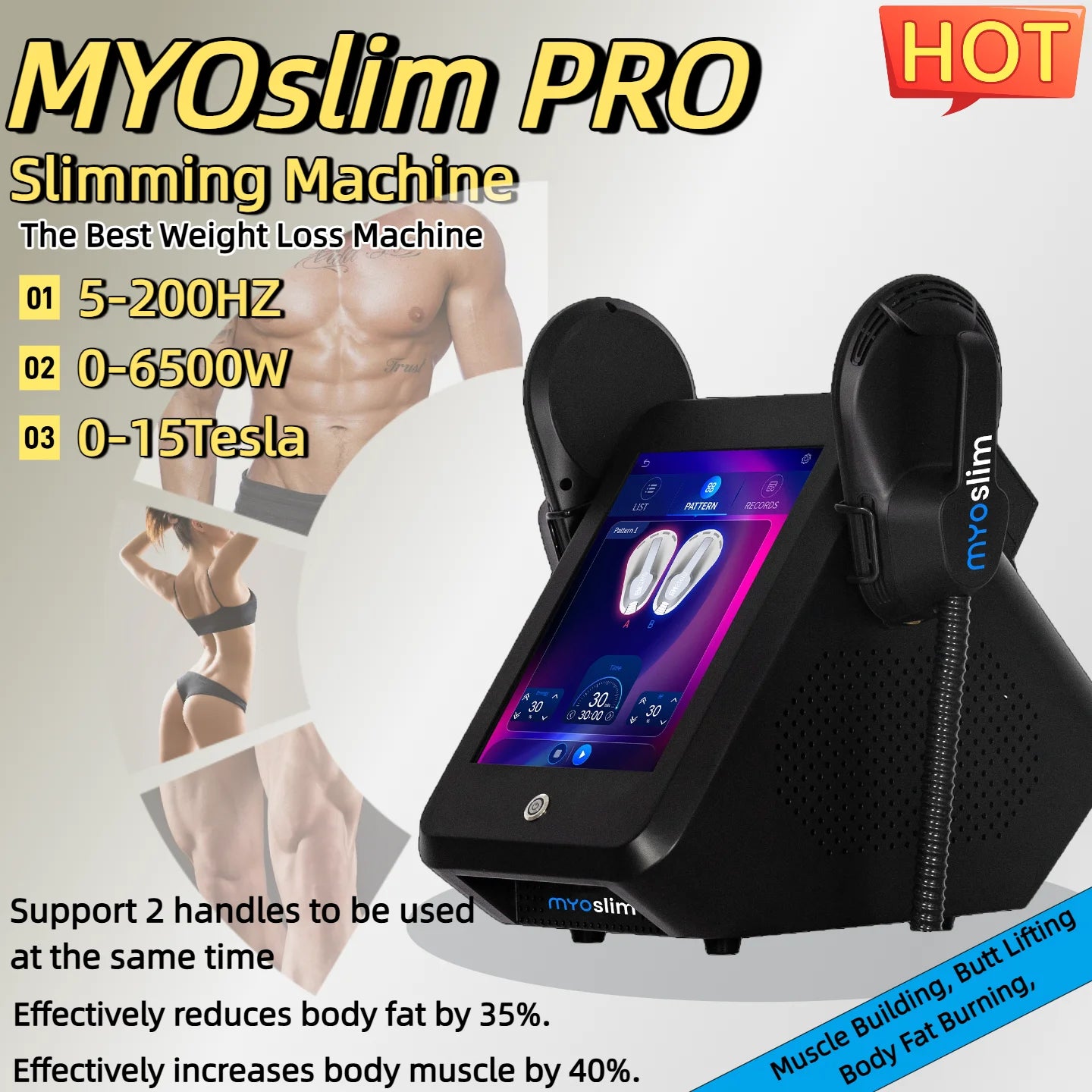 Myoslim HIEMT EMS Upgrade for High-Intensity Vibration and Fat Burning