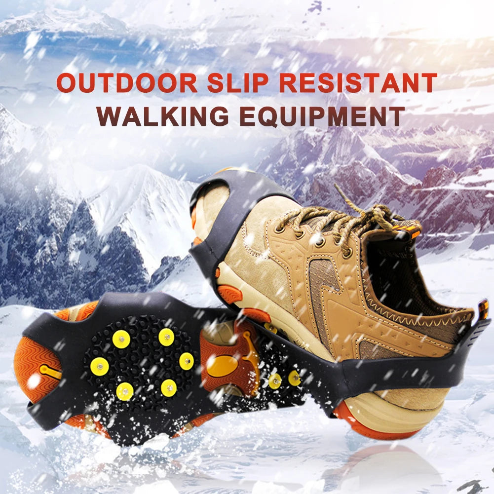 MOJOYCE 10 Teeth Climbing Crampons Anti Slip Snow Cleats