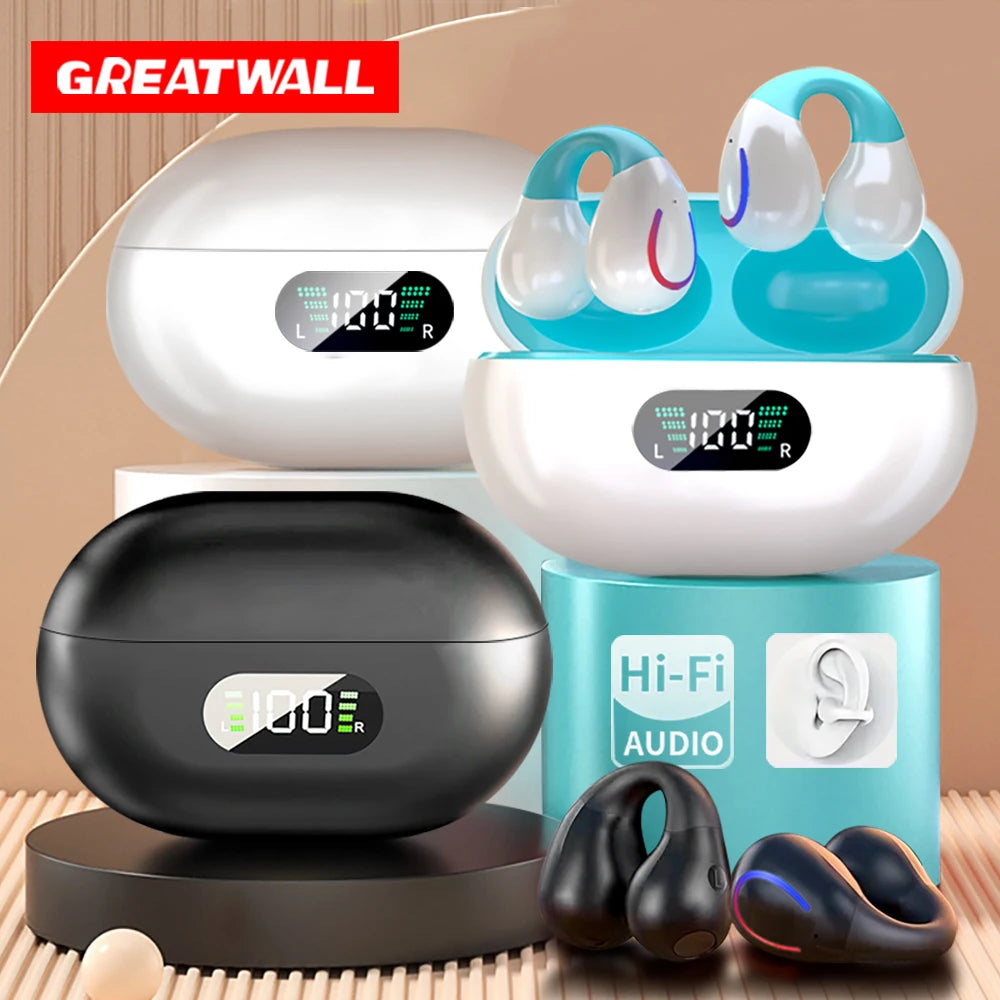GREATWALL Wireless Bluetooth Earphones With LED Digital Display