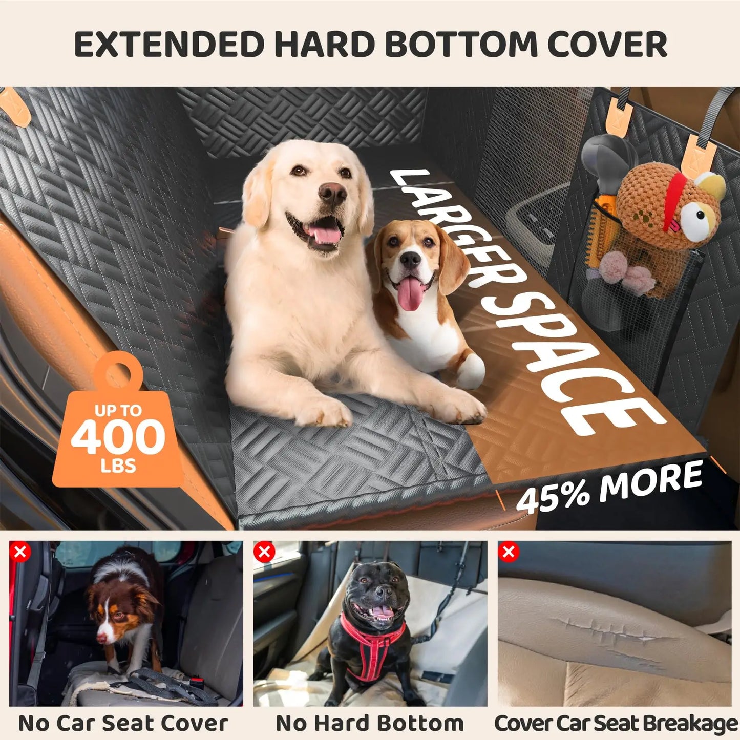 NONECN Dog Seat Cover for Cars and SUVs Durable Hammock