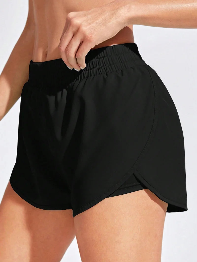 Women Yoga Shorts Elastic Fitness Running Workout Gym Sportswear