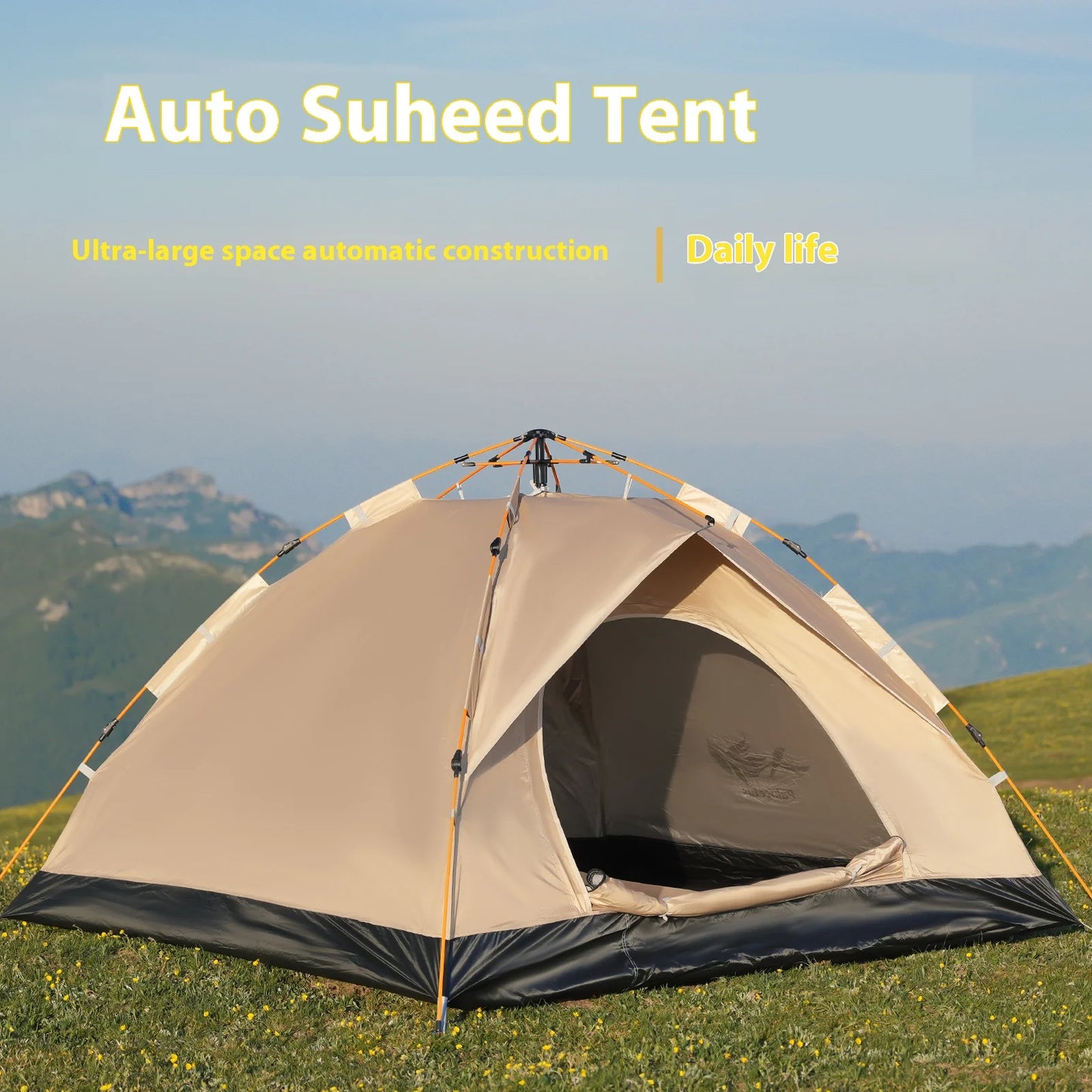 Pakicetus Windproof Camping Tent Quick Setup for Family Travel