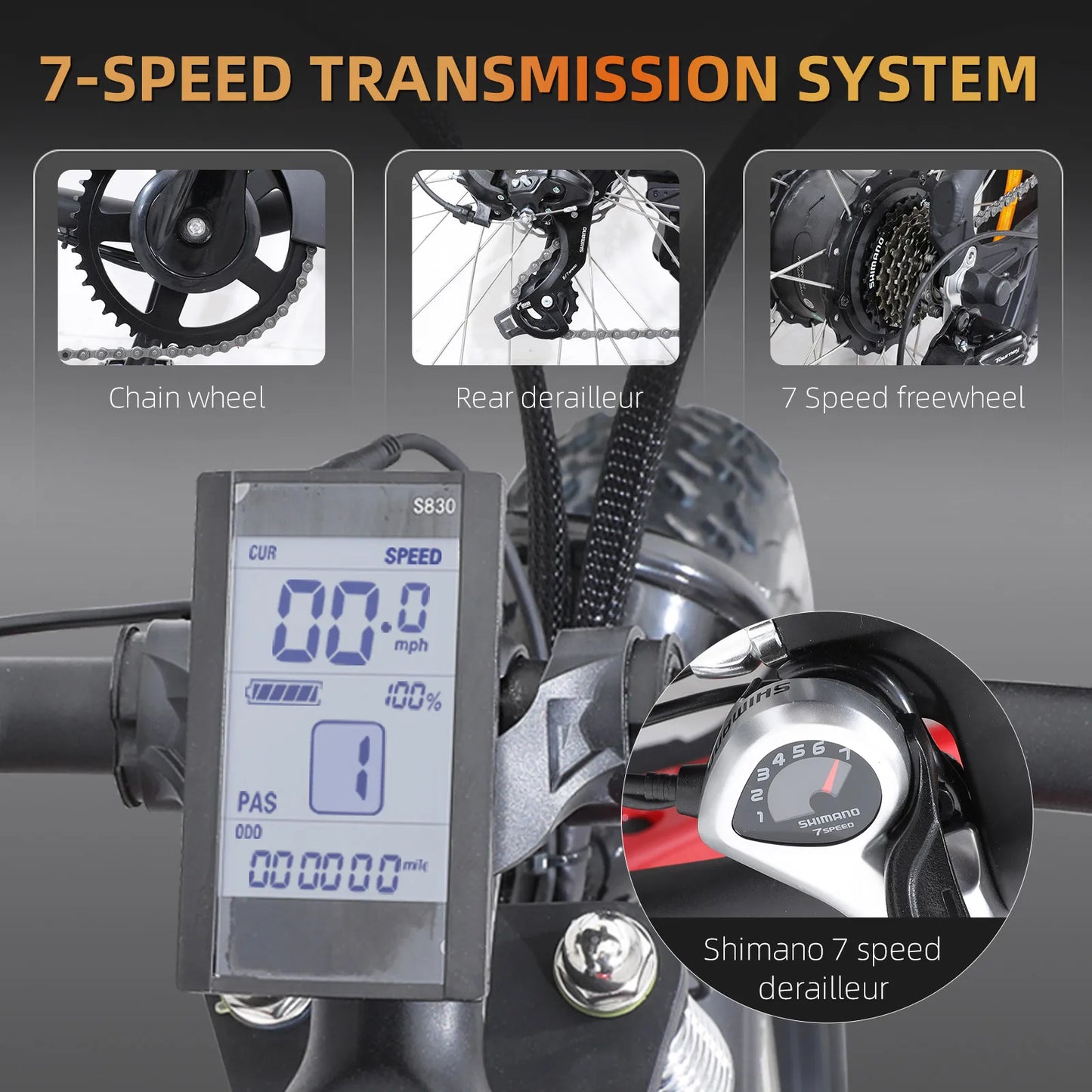 Xtion Electric Mountain Bike 750W 48V 15Ah All-Terrain Fat Tire