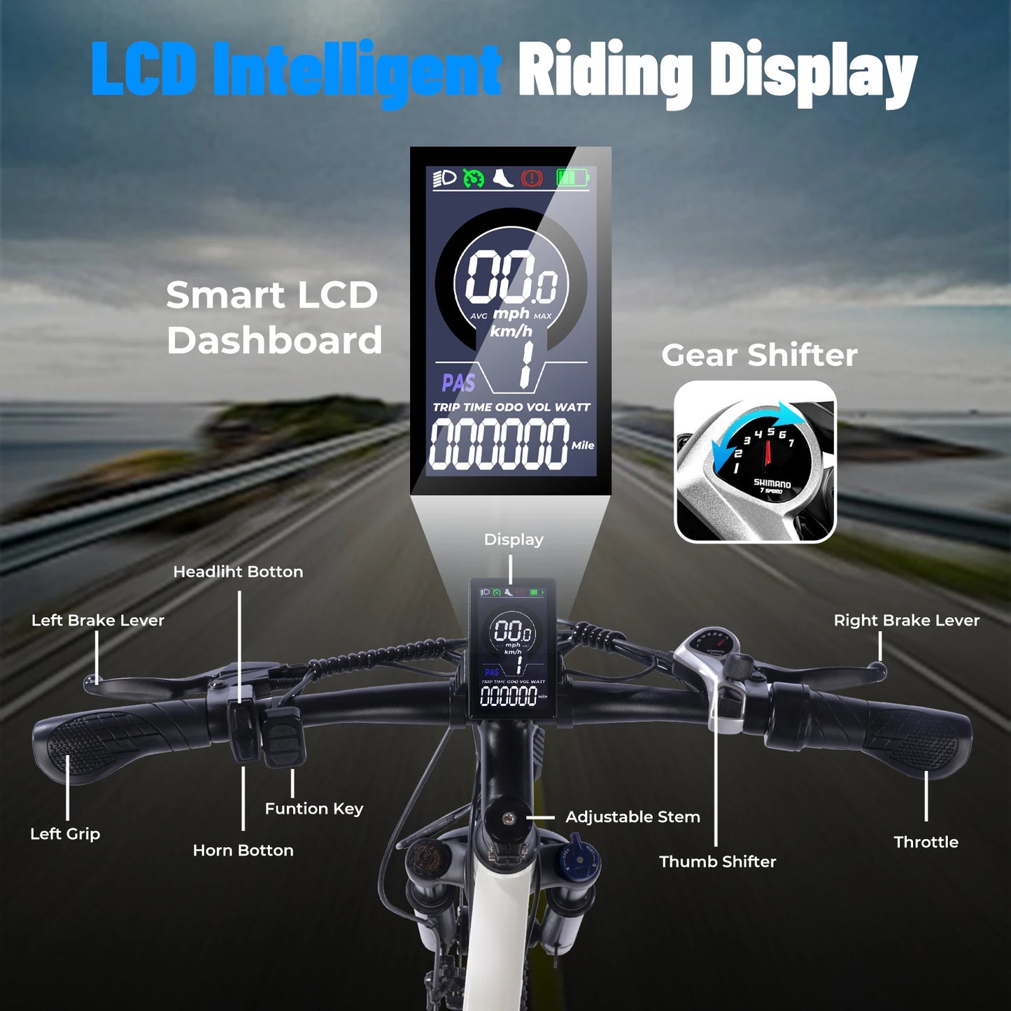 Terrosor Electric Fat Tire Ebike 350W Peak Mountain Bike