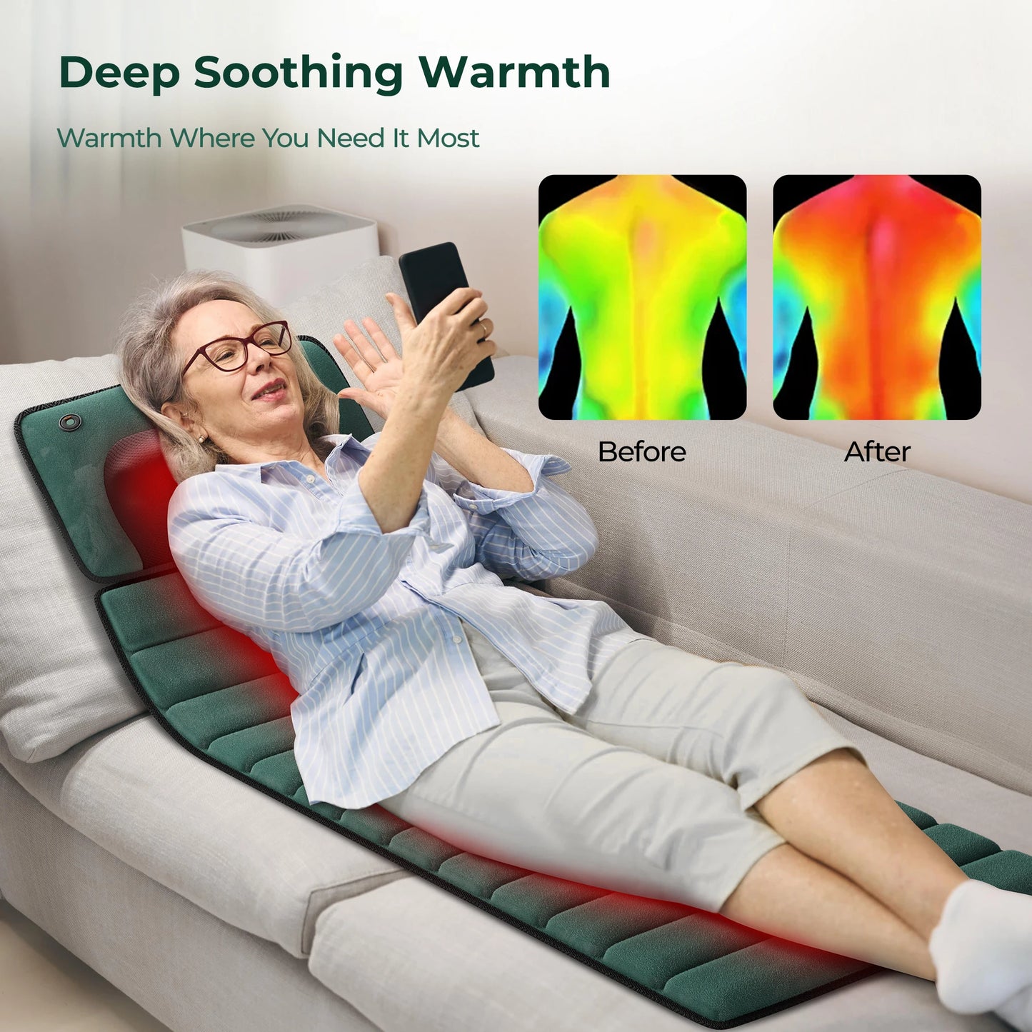 Homemassa Full Body Massage Mat With Heat And 9 Speeds