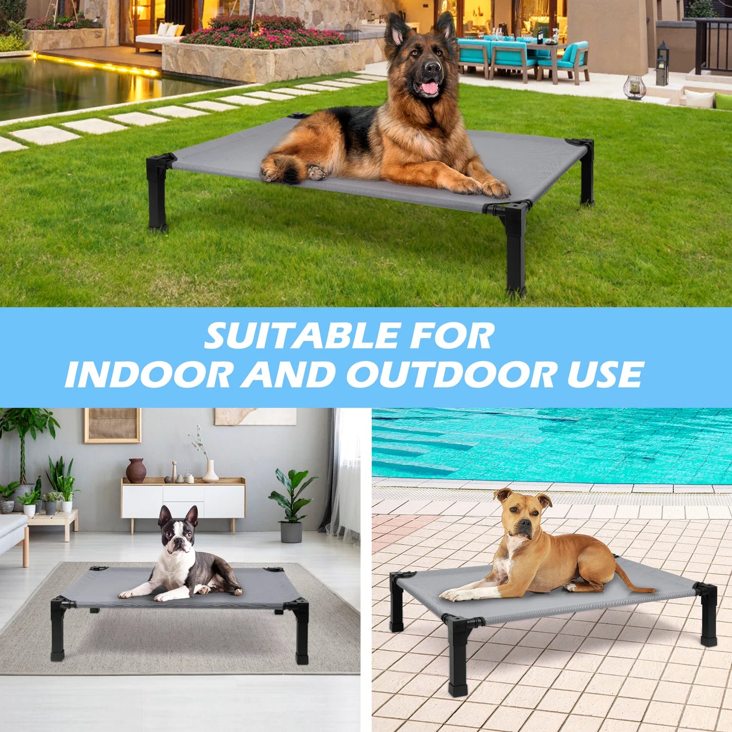 NONECN Elevated Dog Bed With Cooling Mesh And Metal Frame