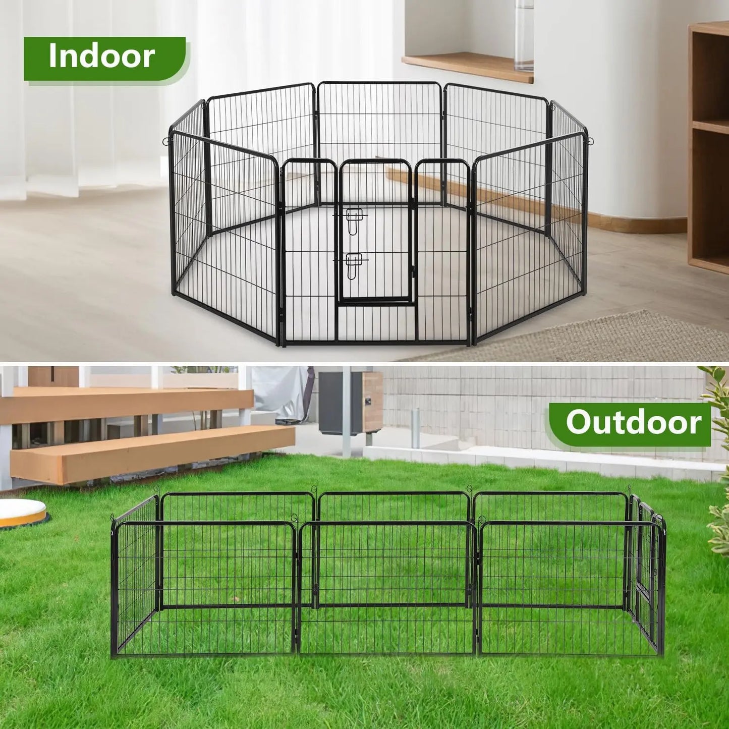 Heavy Duty Dog Playpen 8 Panels Metal Exercise Pen