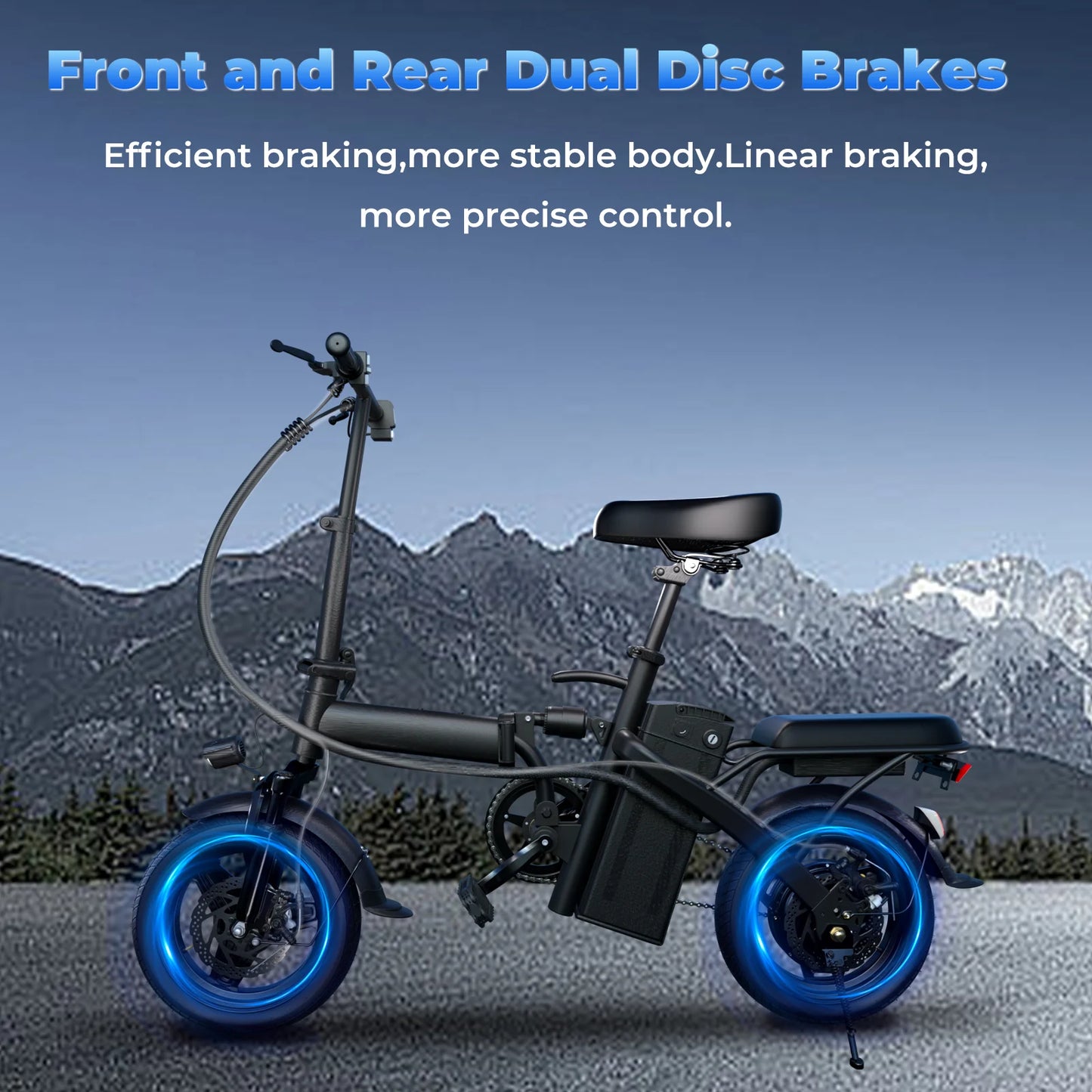 LELEKUAI 500W Folding Electric Bike With Removable Battery 20 MPH