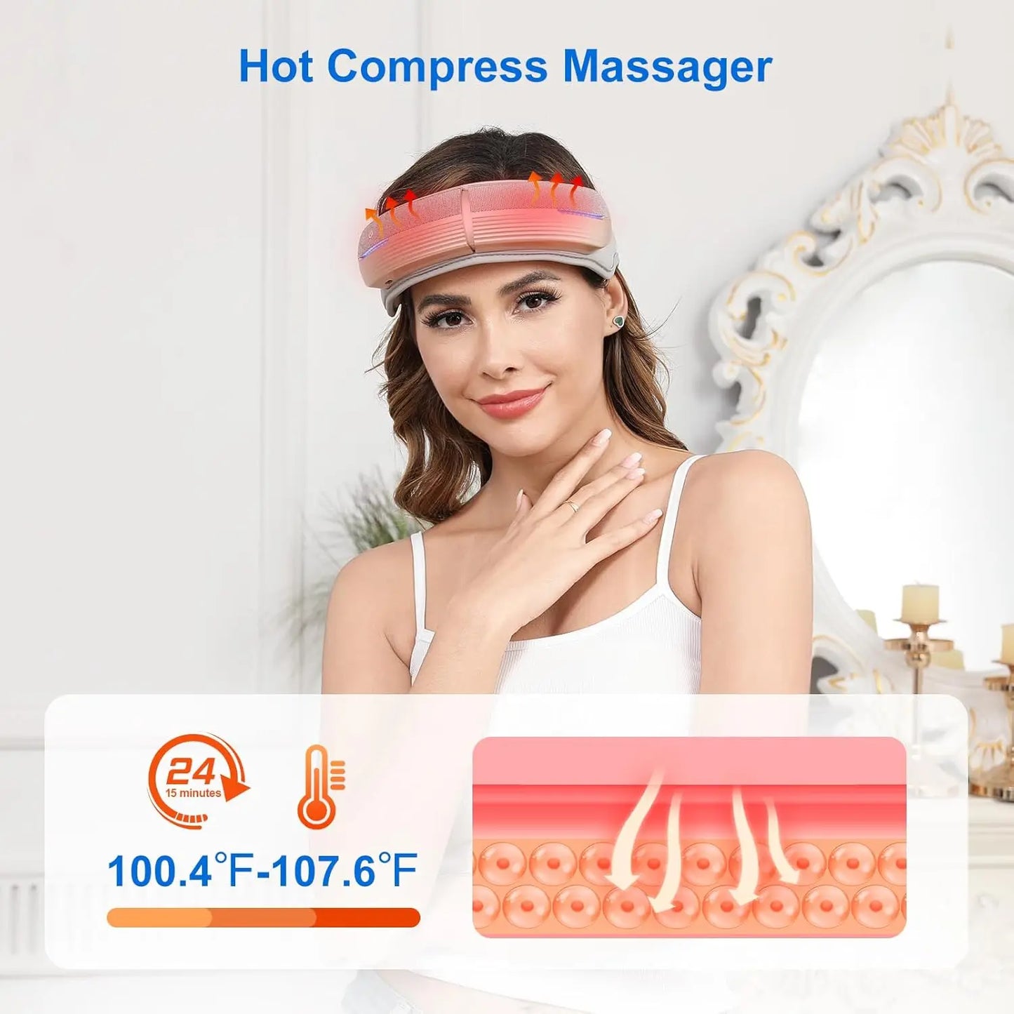 Homemassa Portable Electric Head Massager With 5 Modes Heat Bluetooth