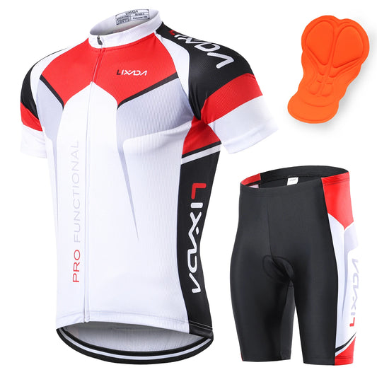 Men Breathable Quick Dry Cycling Jersey And Padded Shorts Set