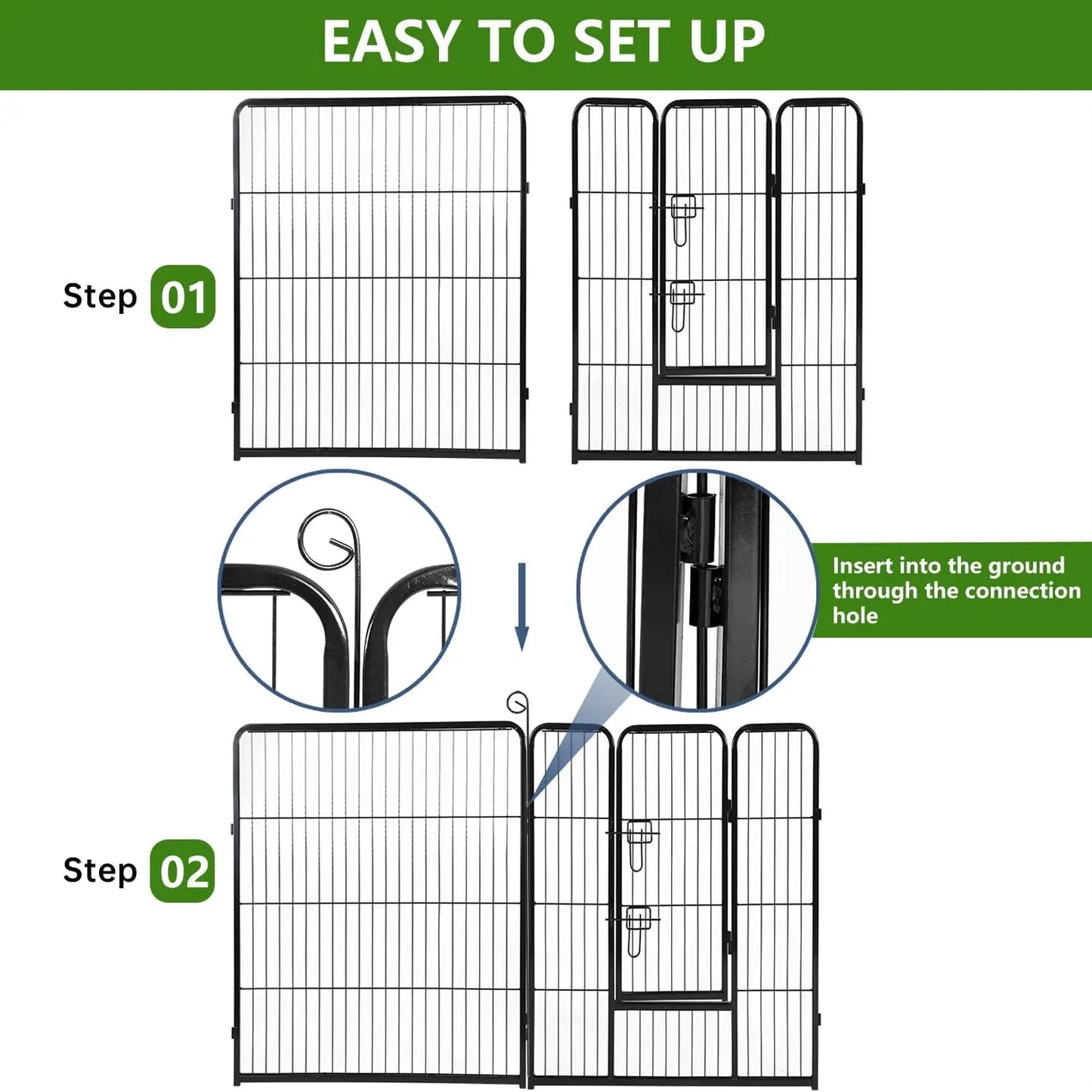 Heavy Duty Dog Playpen 8 Panels Metal Exercise Pen