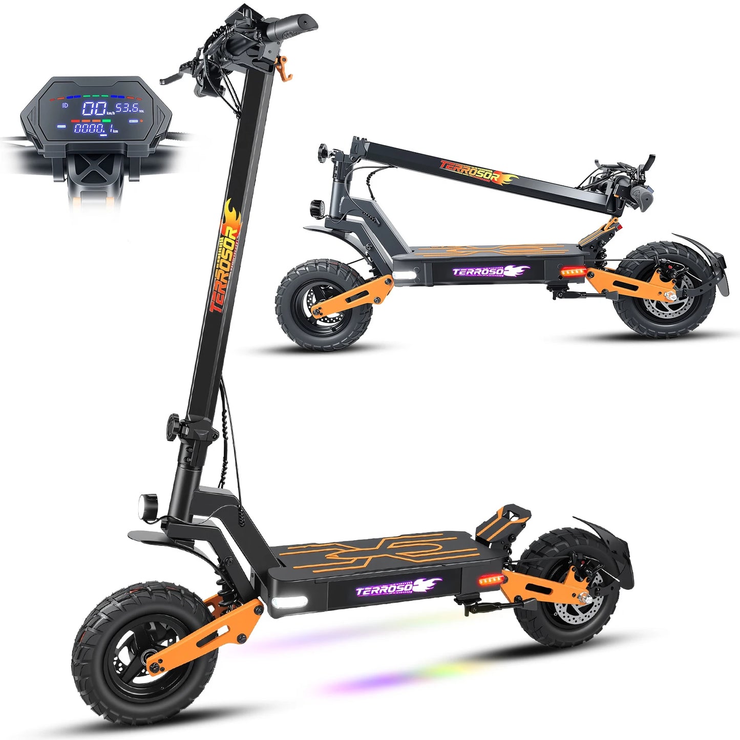 Electric Folding Scooter With 1200W Motor And 40 MPH Range