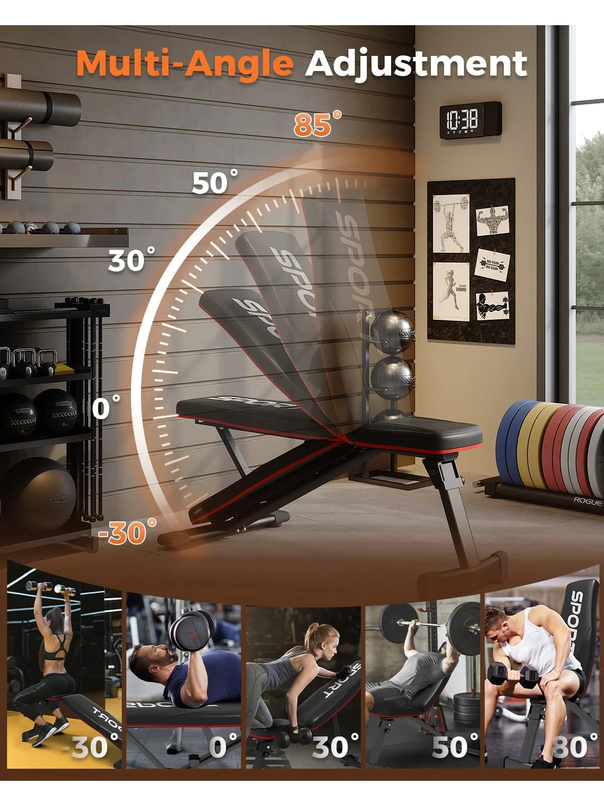 TWISTER.CK Utility Weight Bench Foldable Incline For Full Body Workout