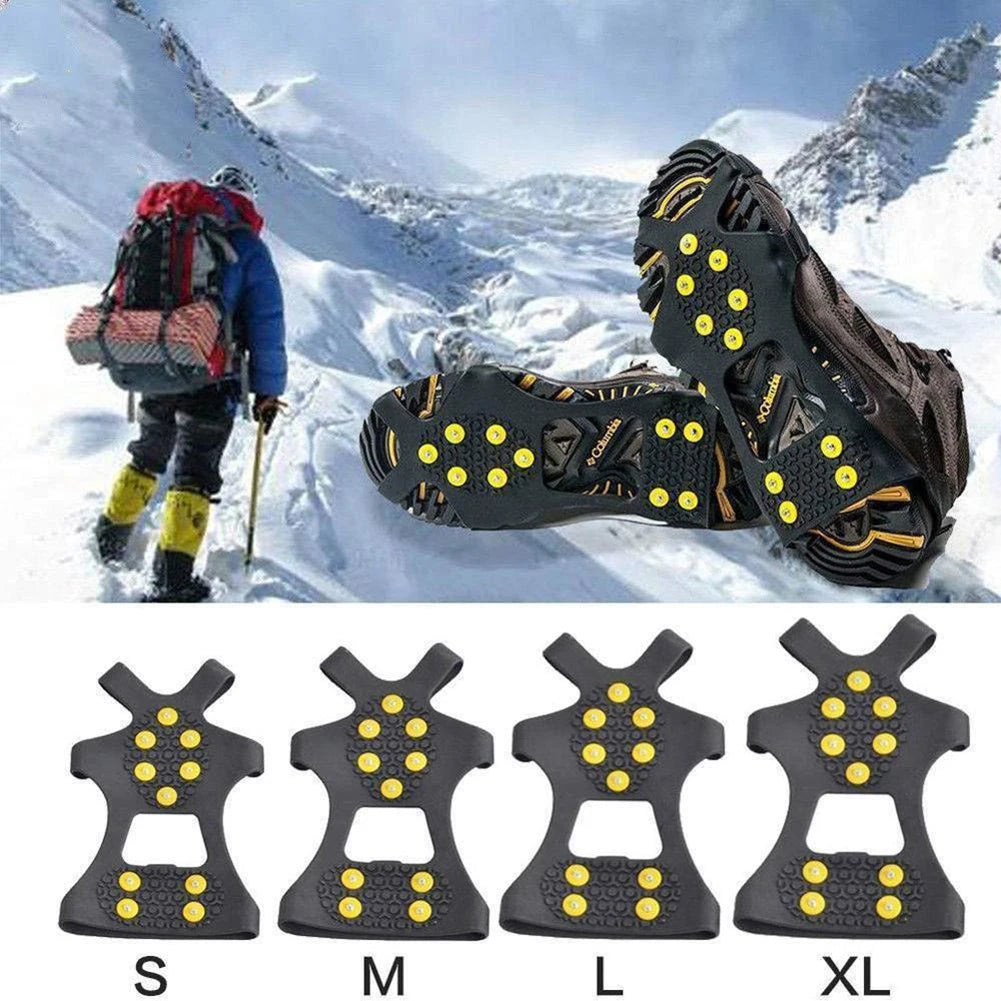 MOJOYCE 10 Teeth Climbing Crampons Anti Slip Snow Cleats