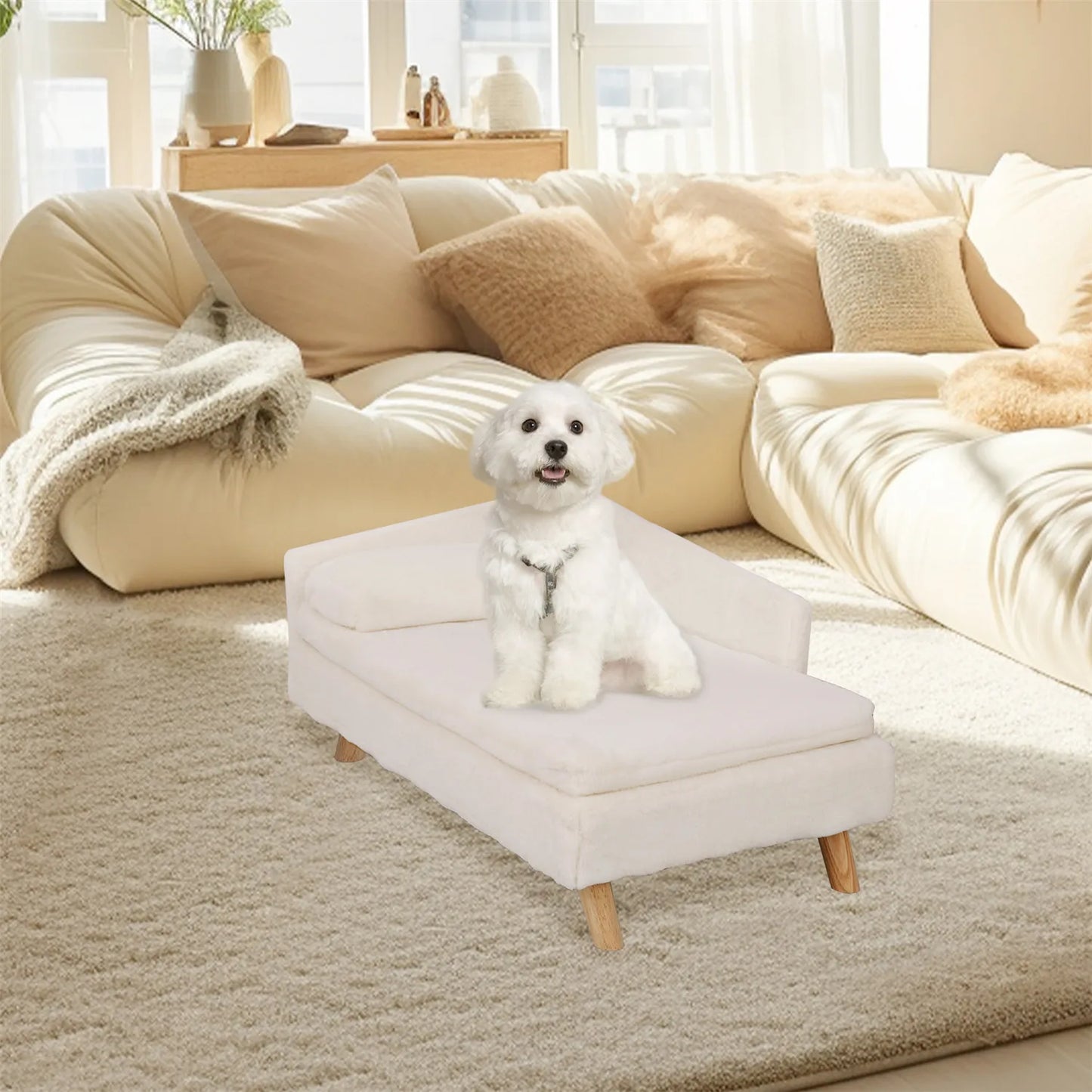 BINGOPAWCN Elevated Nordic Pet Bed With Cozy Waterproof Pad