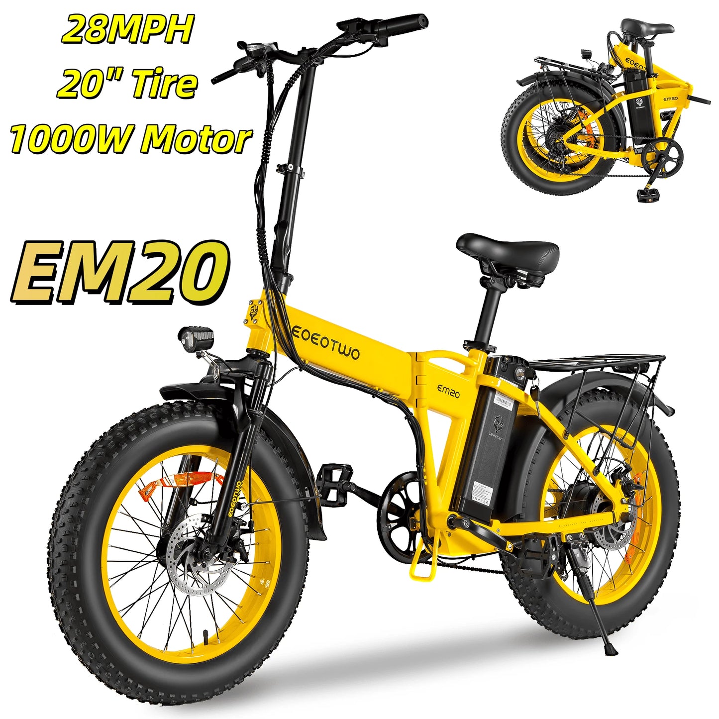 EOEOTWO E01 Electric Bike Mountain Fat Tire 1500W 34MPH UL2849