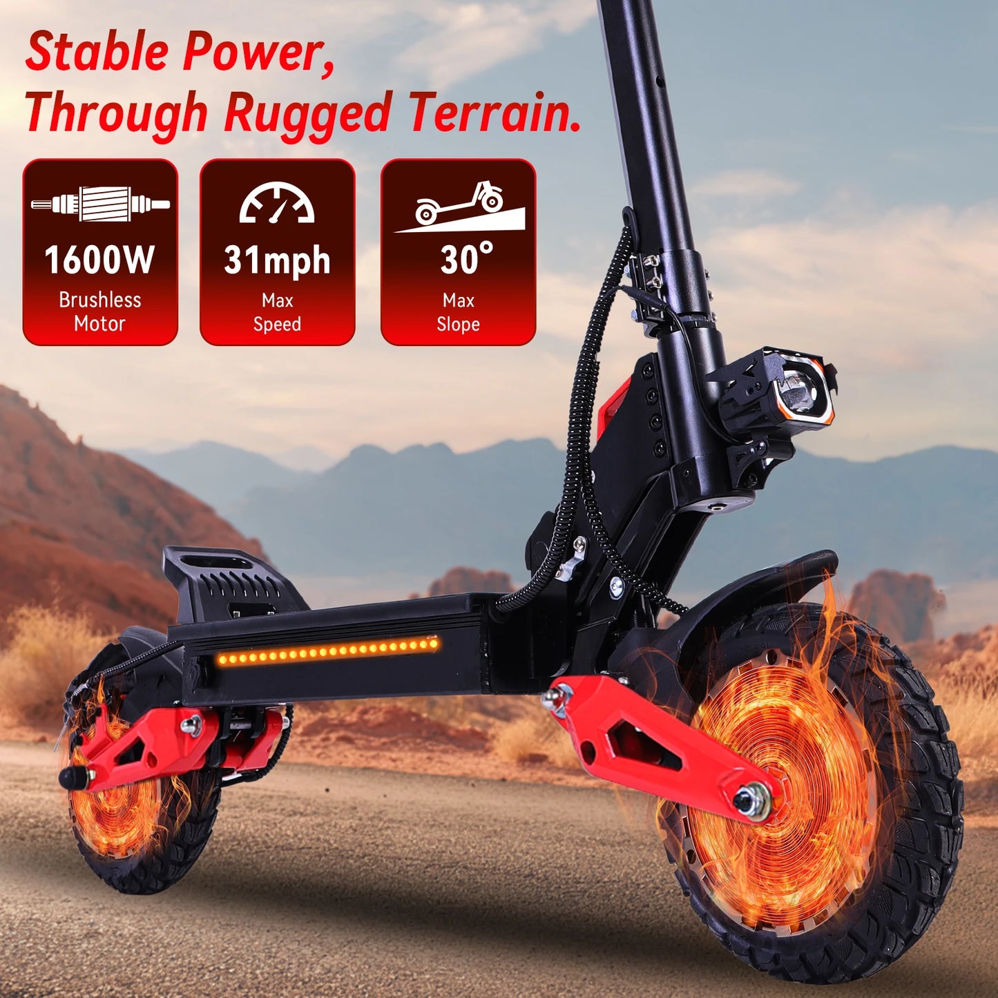 OBARTER J15 Electric Scooter 1600W Motor Max Speed 31 Mph Range 27 To 30 Miles