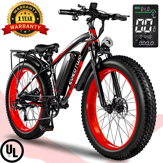 EOEOTWO E01 Electric Bike Mountain Fat Tire 1500W 34MPH UL2849