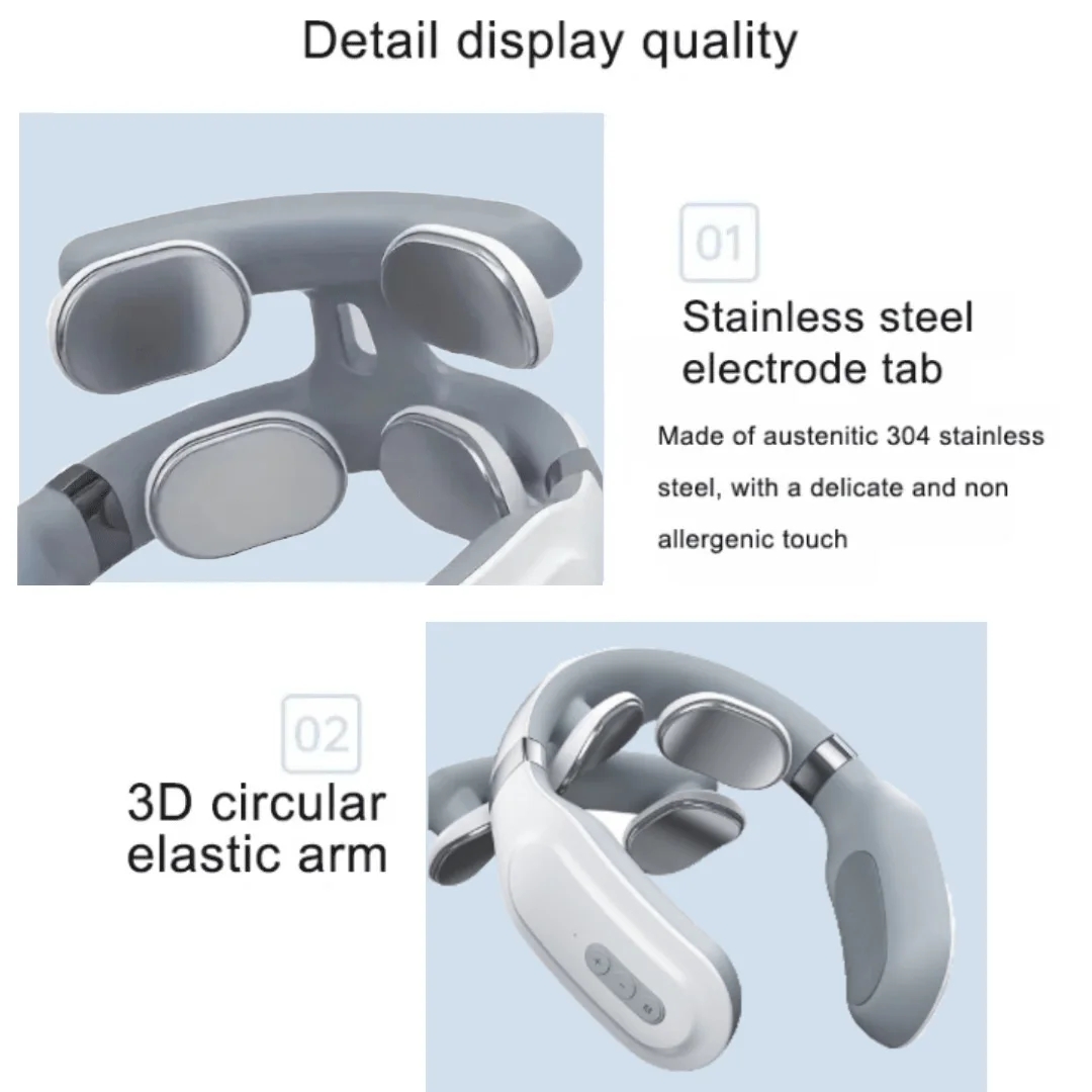 Four Head USB Neck Massager With Heating And Breathing Light