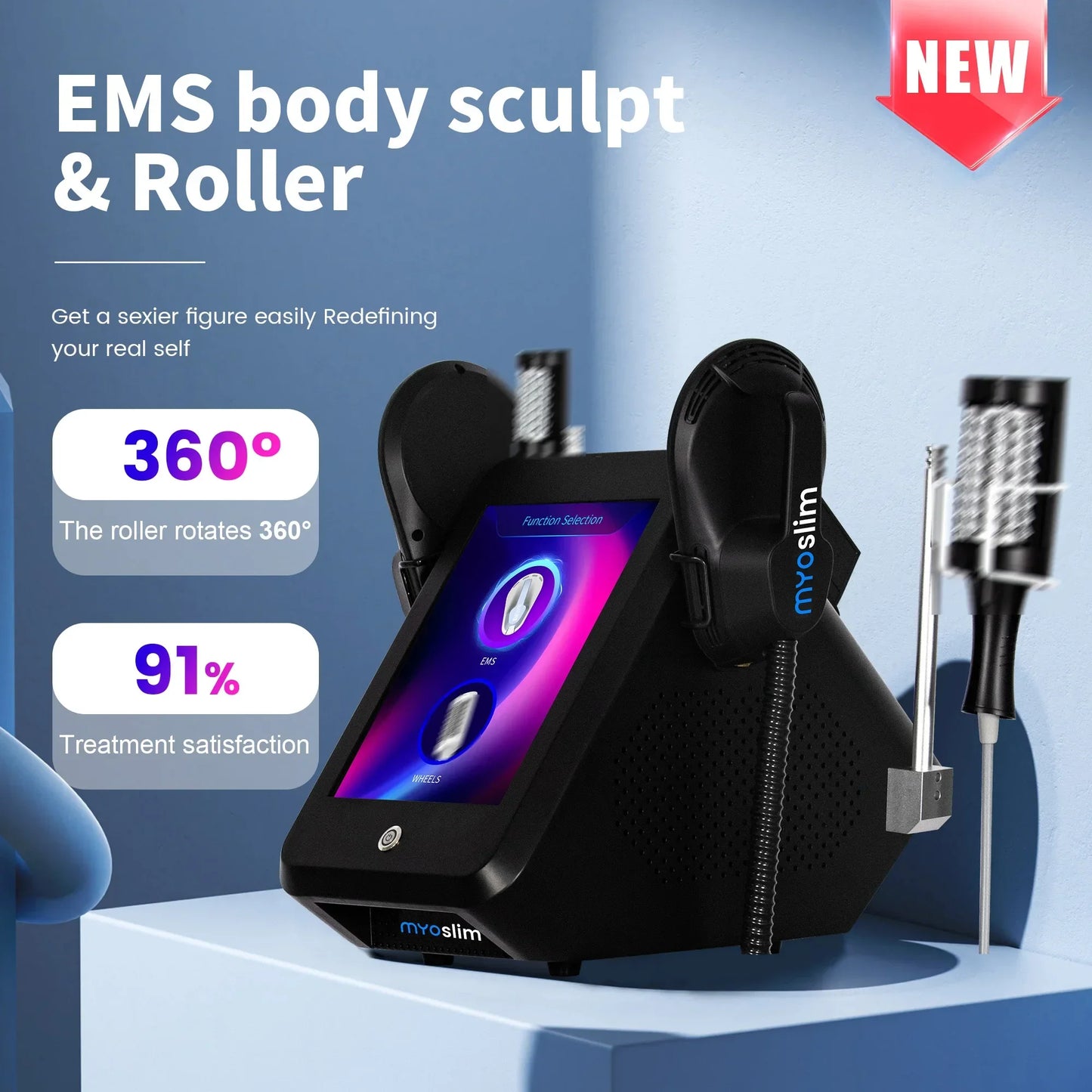 Myoslim 2-in-1 RF Roller EMS Nova Hi-EMT Fitness Machine