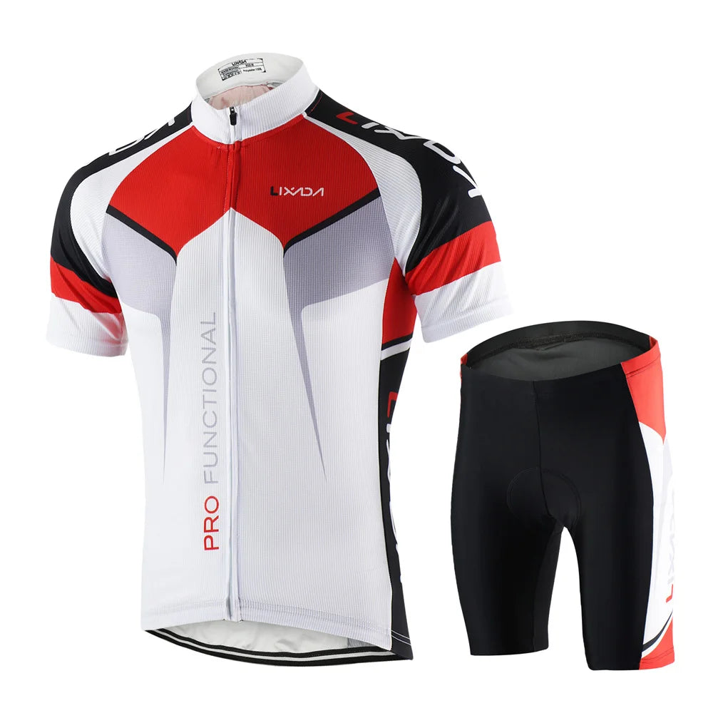 Men Breathable Quick Dry Cycling Jersey And Padded Shorts Set