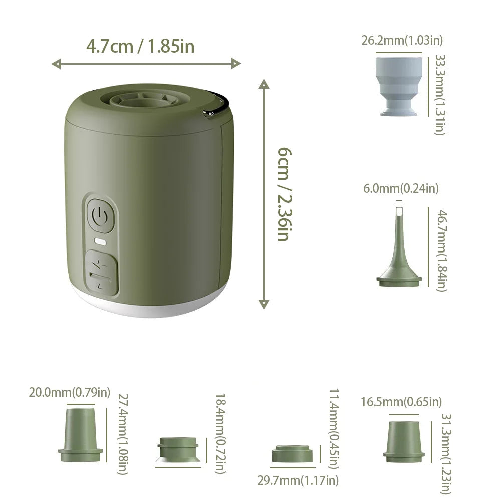 Tiny Air Pump With Camping Lantern For Inflatable Sleeping Pads