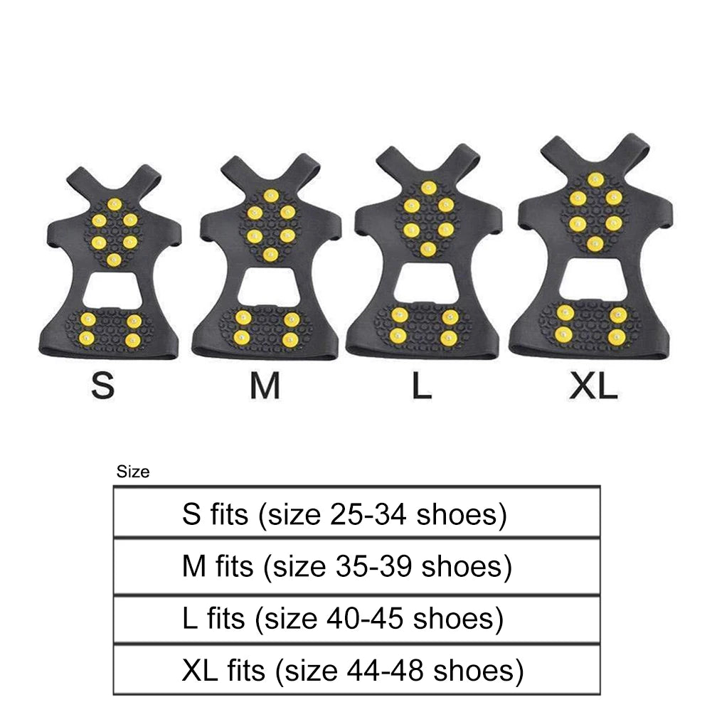 MOJOYCE 10 Teeth Climbing Crampons Anti Slip Snow Cleats