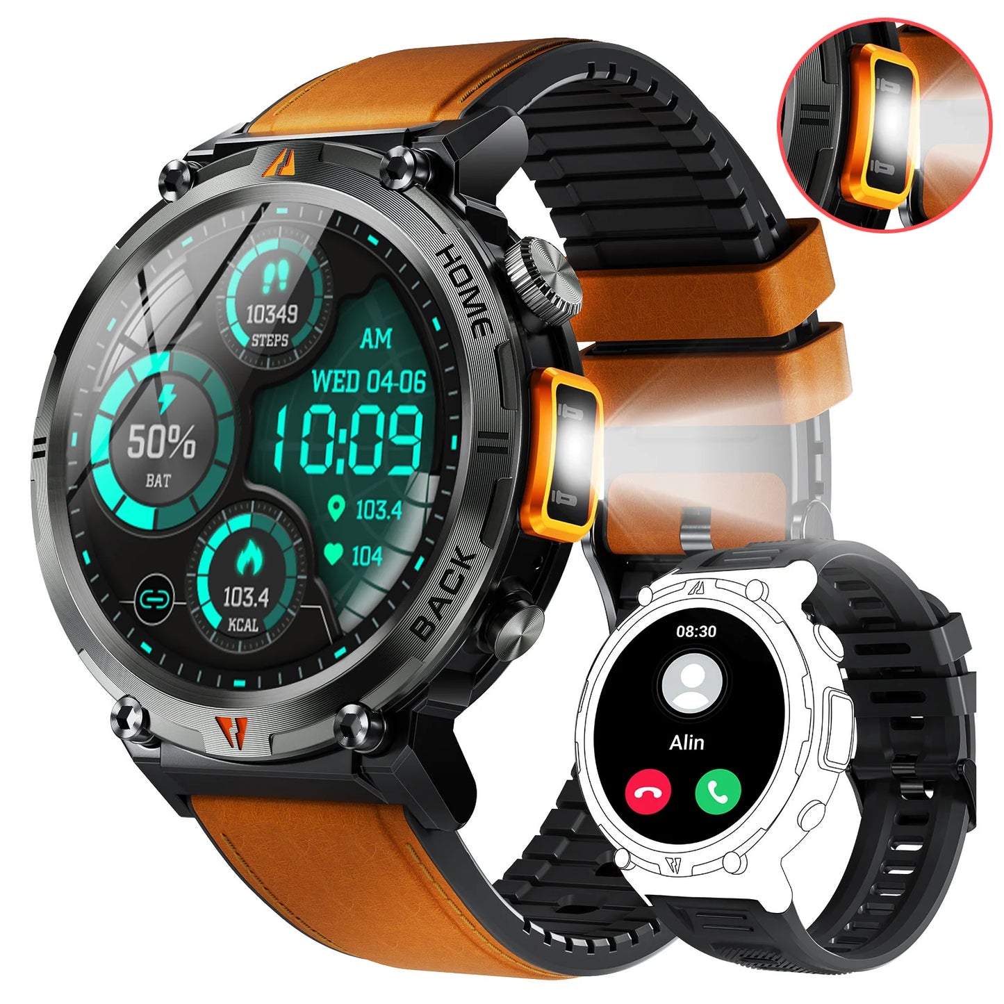 EIGIIS KE3 Smartwatch For Men Bluetooth Call Full Touch Screen Health Monitor