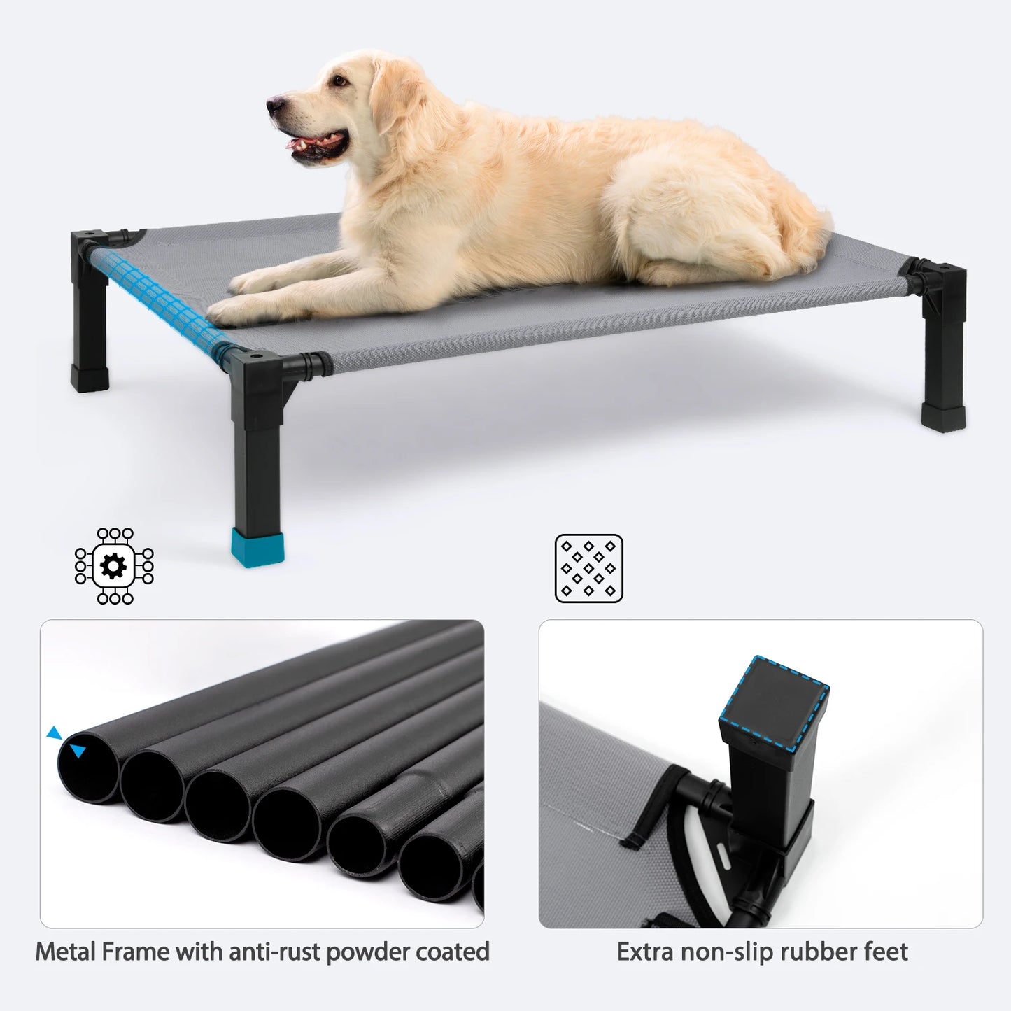 NONECN Elevated Dog Bed With Cooling Mesh And Metal Frame